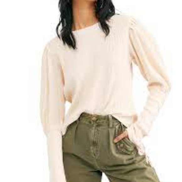 Free People Tasha Thermal Top in Cream XS - Picture 2 of 7